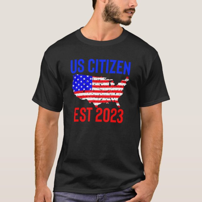 Camiseta New US Citizen Est 2023 American Immigrant Citizen (Frente)