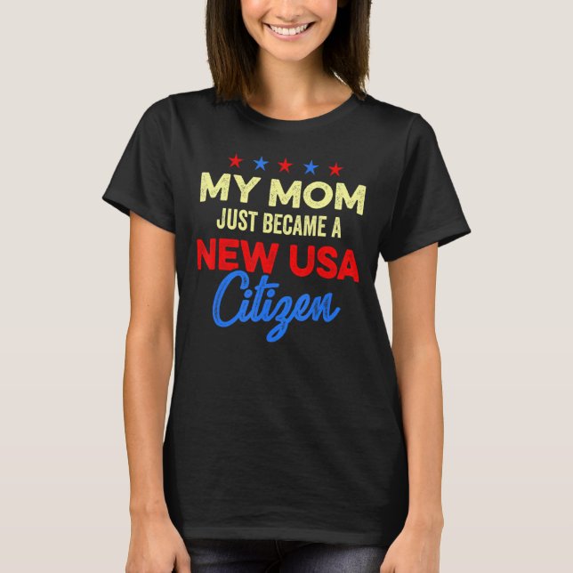 Camiseta New USA Citizen Mãe American Citizen 4 de julho (Frente)