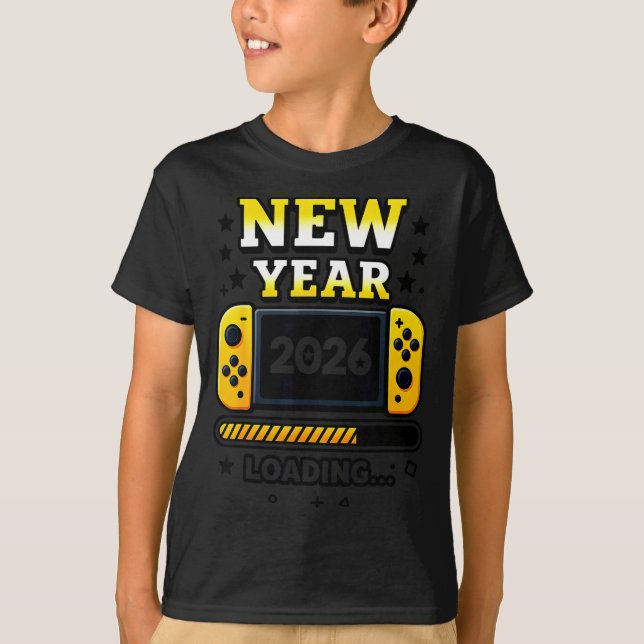 Camiseta New Year 2026 Loading Gaming Controller New Years  (Frente)