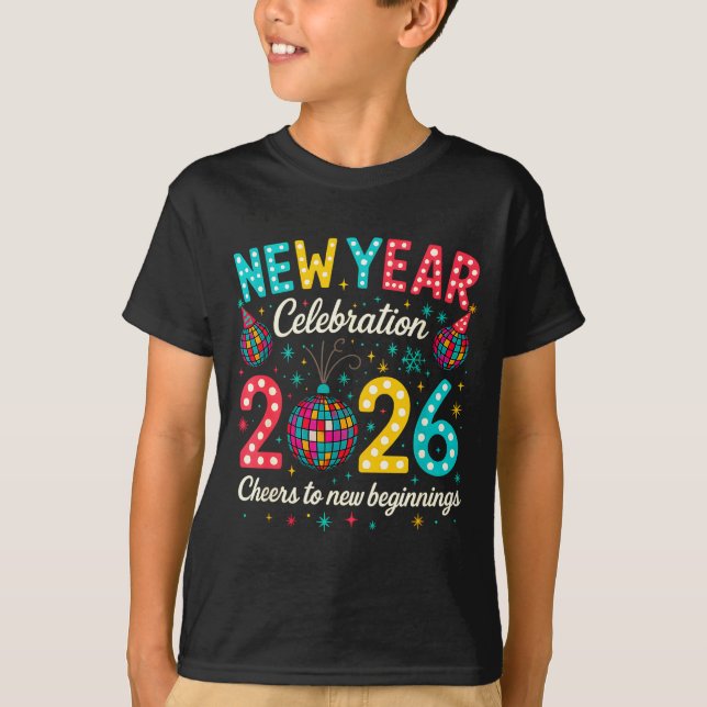 Camiseta New Year Celebration 2026 Disco Ball Matching Wint (Frente)