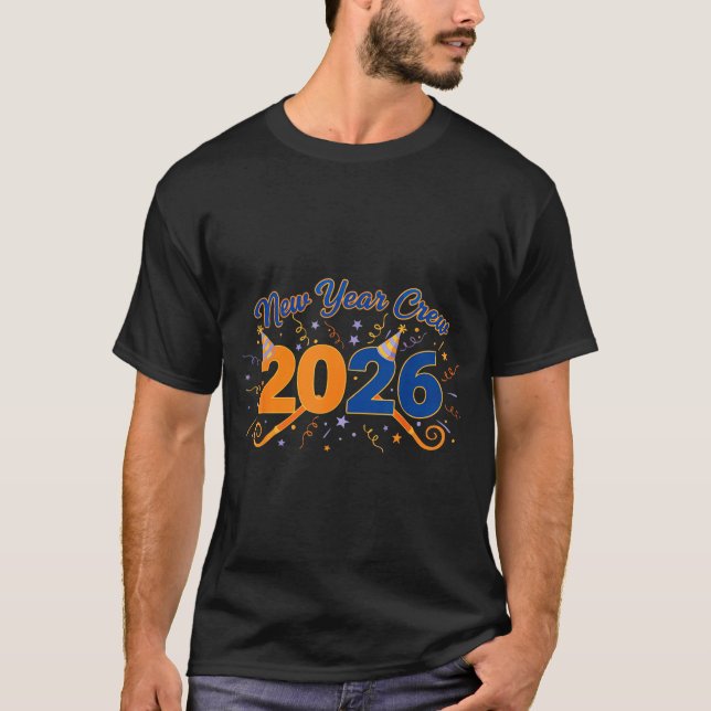 Camiseta New Year Crew 2026 Fireworks Celebration  (Frente)