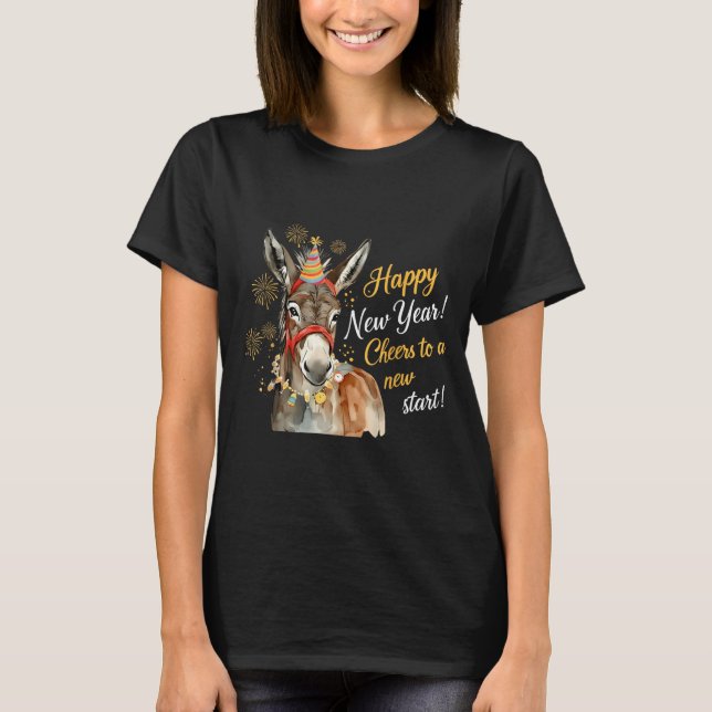 Camiseta New Year Farm Animal Farmgirl Happy New Year  (Frente)