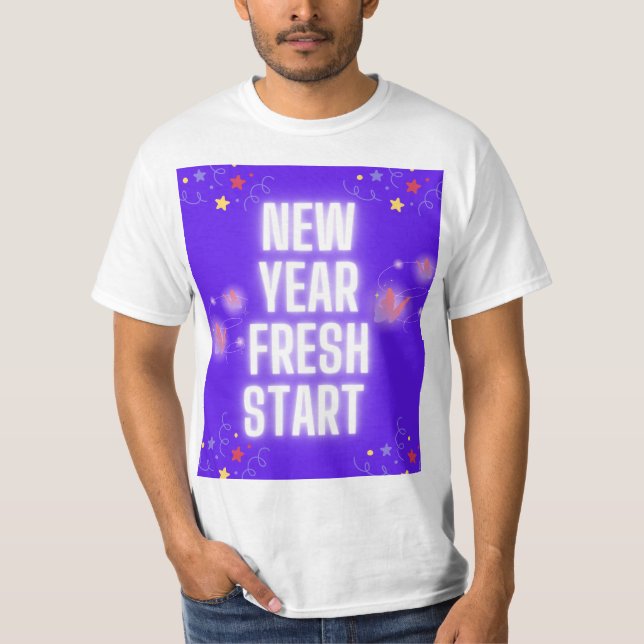 Camiseta New Year Fresh Start T-Shirt design  (Frente)