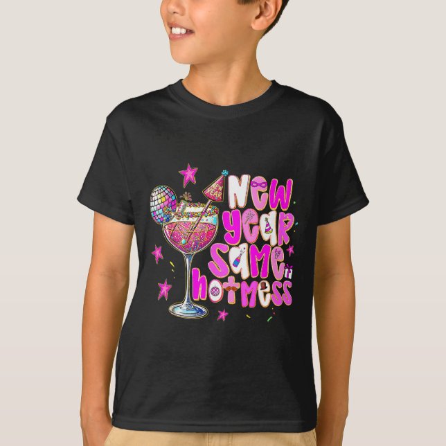 Camiseta New Year Same Hot Mess Martini Tail New Year Women (Frente)
