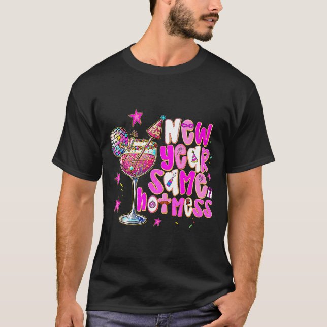 Camiseta New Year Same Hot Mess Martini Tail New Year Women (Frente)