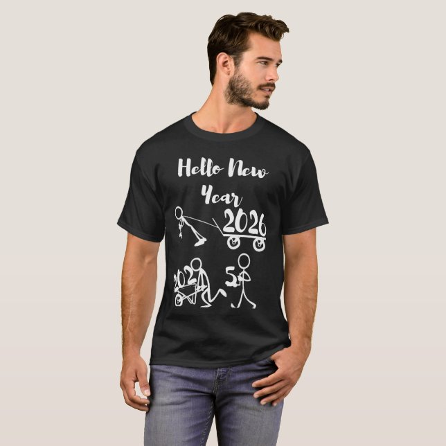 Camiseta NEW YEAR t-shirt trendy stylish merry christmas (Frente Completa)