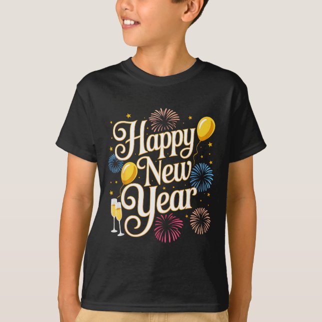 Camiseta New Years Eve 2026 Party Countdown Fireworks Happy (Frente)