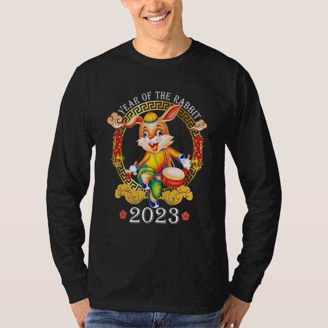 Camiseta New Year's Eve Of The Rabbit Chinese Happy New Yea (Frente)