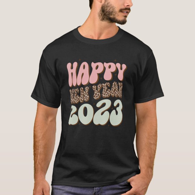 Camiseta New Years Eve Party Supplies Groovy Happy New Year (Frente)