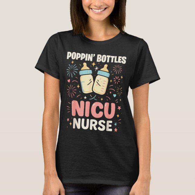 Camiseta New Years Shirt, Nurse Png Bottles For The New Yea (Frente)