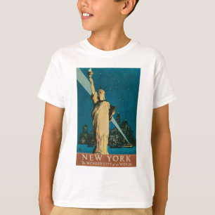 Camiseta New York: A cidade da maravilha do poster do mundo