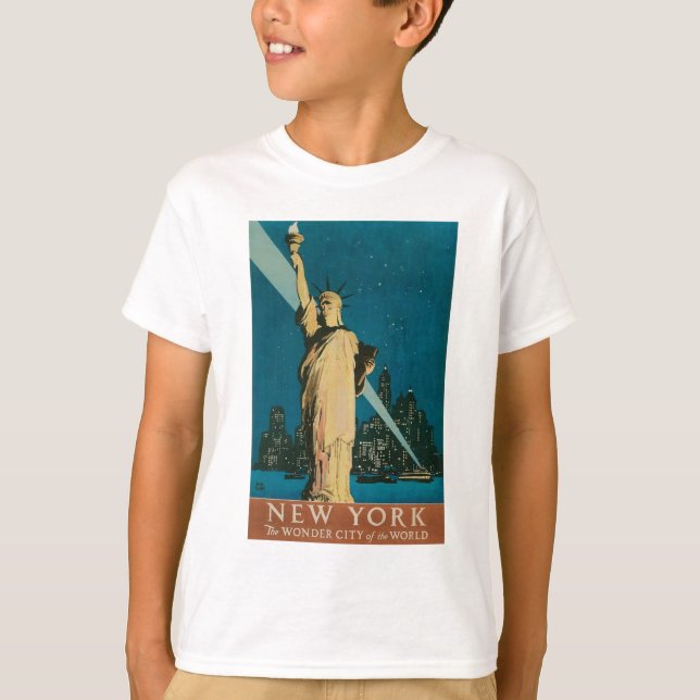 Camiseta New York: A cidade da maravilha do poster do mundo (Frente)
