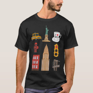 Camiseta New York Amantes Nyc Cidade Pontos Turíst