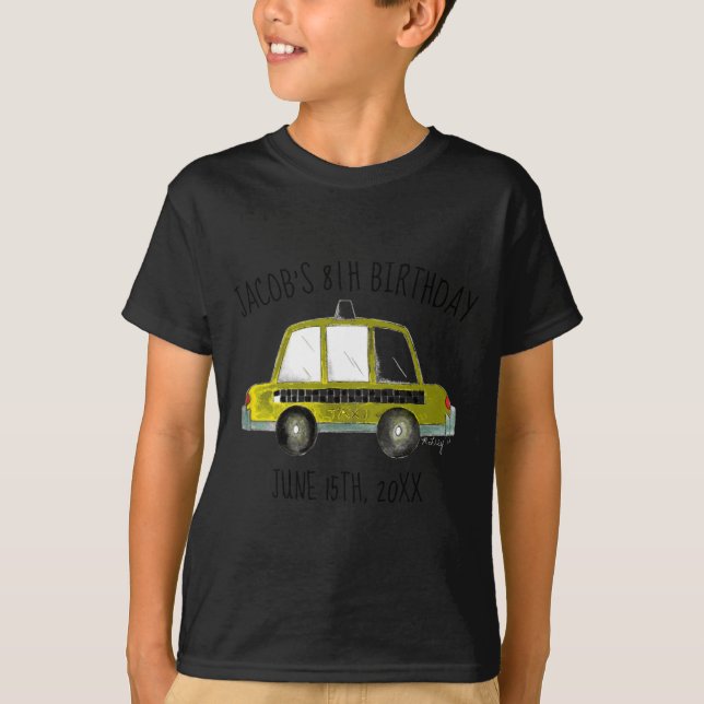 Camiseta New York City Nyc Yellow Taxi Cab Birthday Party  (Frente)