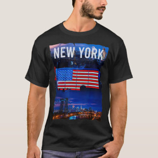 Camiseta New York City Scape Patriotic New Yorkers NYC Resi