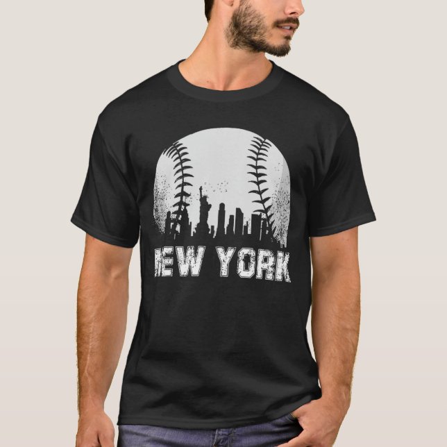 Camiseta New York City Skyline Baseball Lover funny (Frente)