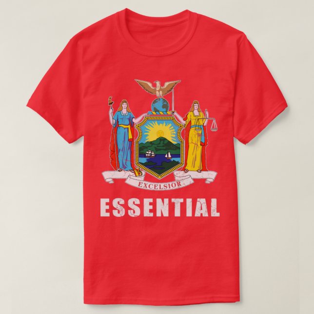 Camiseta New York Essential Worker Flag Covid (Frente do Design)