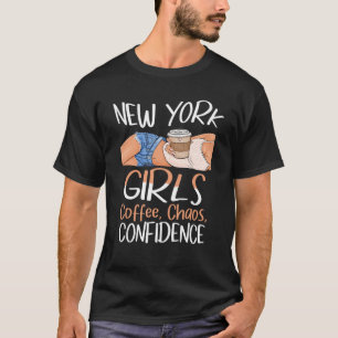 Camiseta New York Girls Coffee Chaos Confidence Caffeine Qu