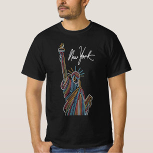 Camiseta New York Glow: Liberdade Colorida