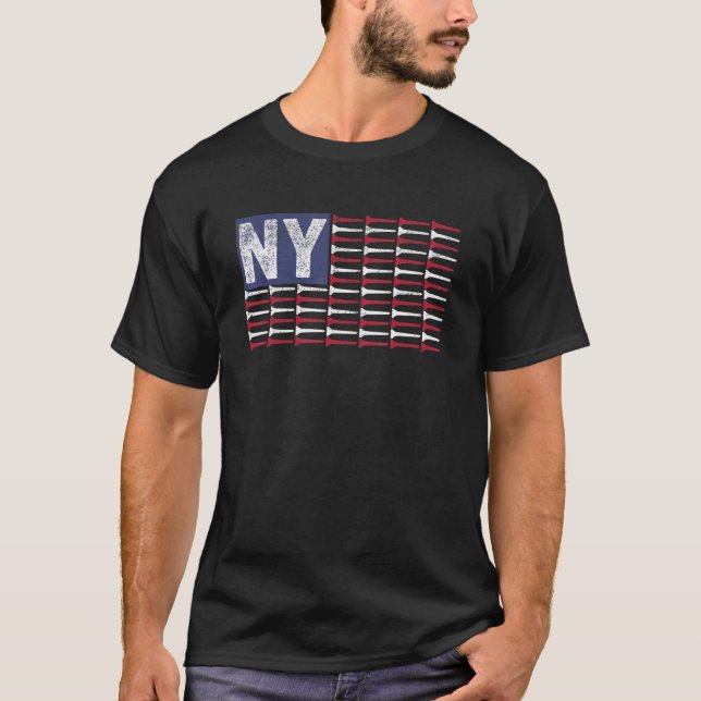 Camiseta New York Home State Ny American Flag Patriotic Gol (Frente)