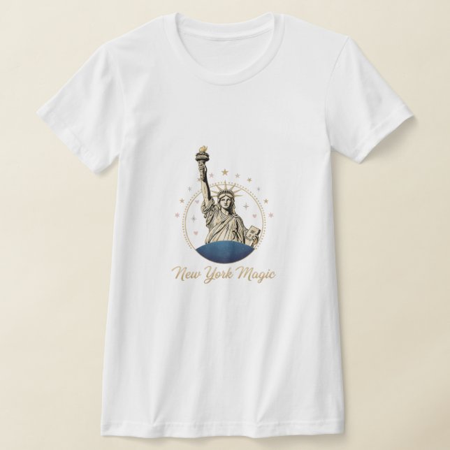 Camiseta New York Magic T-Shirt - Elegant Statue of Liberty (Postura )