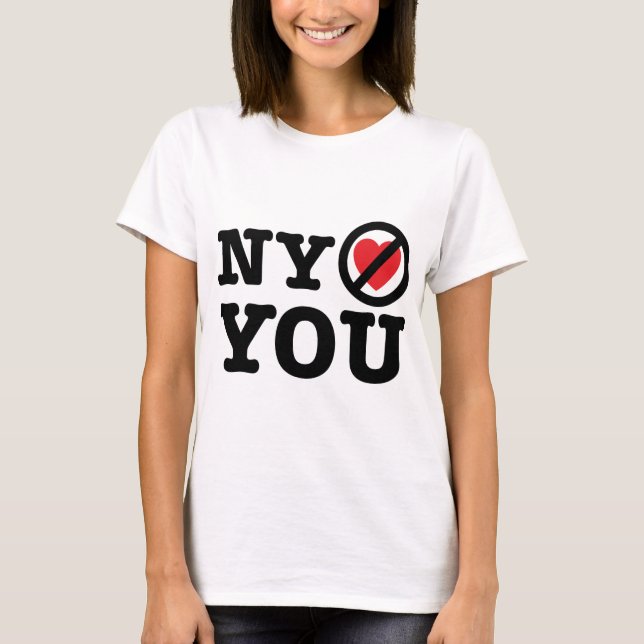 Camiseta New York não o ama paródia ny do amor de i (Frente)