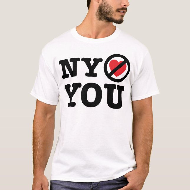 Camiseta New York não o ama paródia ny do amor de i (Frente)