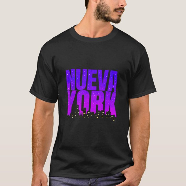Camiseta New York skyline at night Nueva York (Frente)
