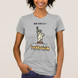 Camiseta New York Statse of Liberty Skyline Simple Line Art