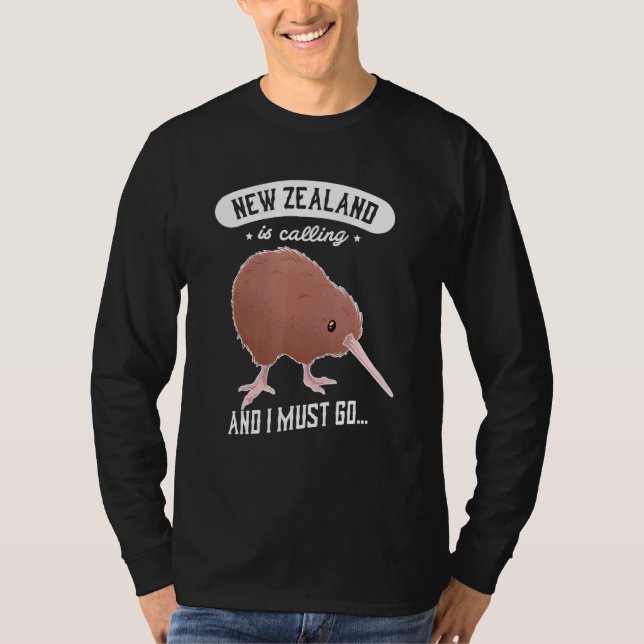 Camiseta New Zealand Is Calling And I Must Go Kiwi Bird (Frente)