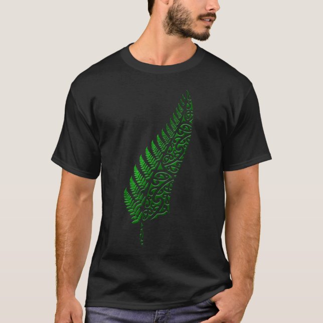 Camiseta New Zealand Kiwi All Blacks Maori Silver Fern Gree (Frente)