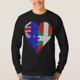 Camiseta New Zealander Basque Flag Heart