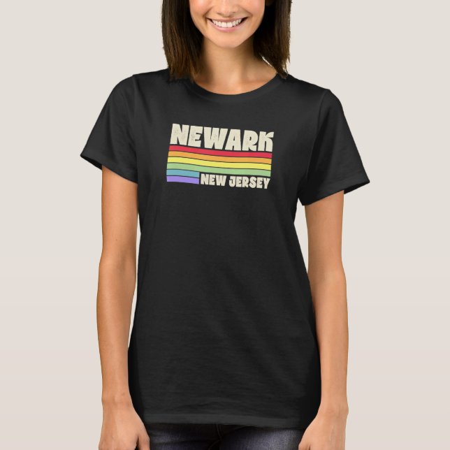 Camiseta Newark New Jersey Pride Rainbow Flag Orgulho gay M (Frente)