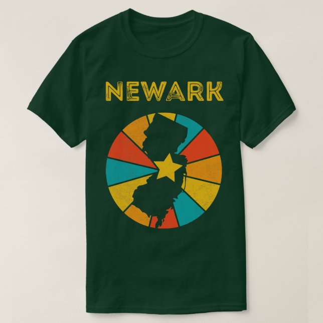 Camiseta Newark New Jersey Vintage afligiu Souvenir 1 (Frente do Design)