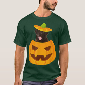 Camiseta Newfoundland Peeking out of JackoLantern 