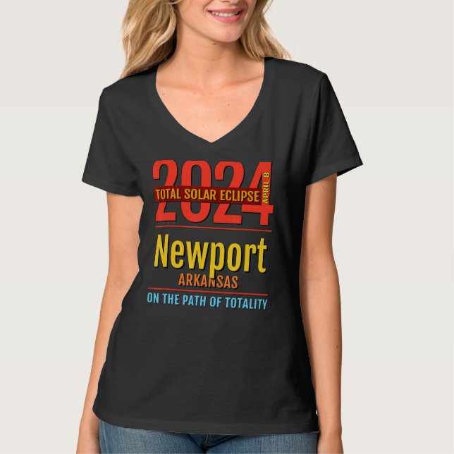 Camiseta Newport Arkansas AR Total Solar Eclipse 2024  4  (Frente)