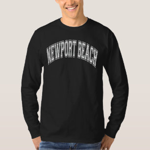 Camiseta Newport Beach California Ca Varsity Estilo Rosa W