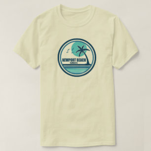 Camiseta Newport Beach Califórnia Palmeira Pássaros