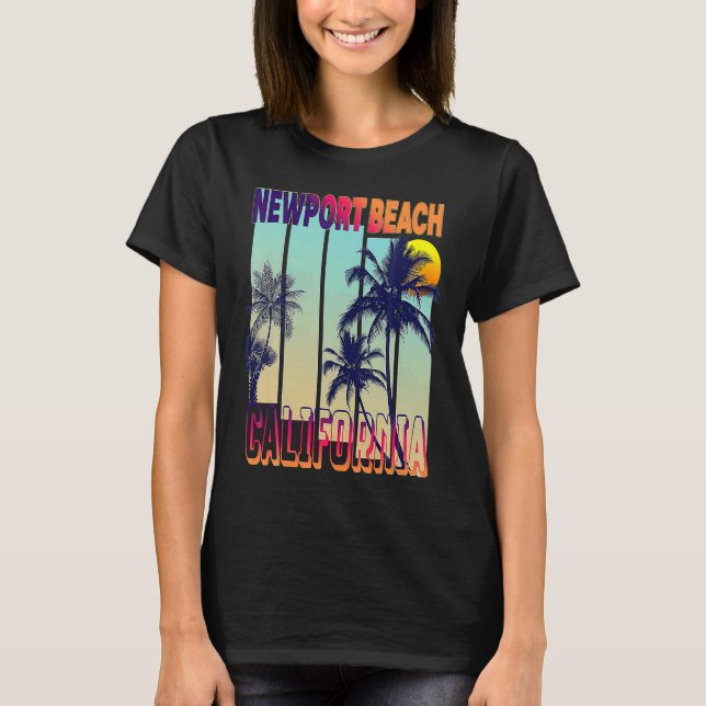 Camiseta Newport Beach California Wave Summer Paradis (Frente)
