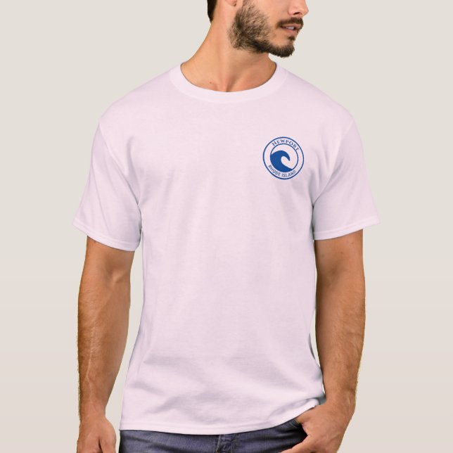 Camiseta Newport RI Blue Ocean Wave Circ Design (Frente)