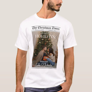 Camiseta Newspaper What A Year Black White Photo Christmas
