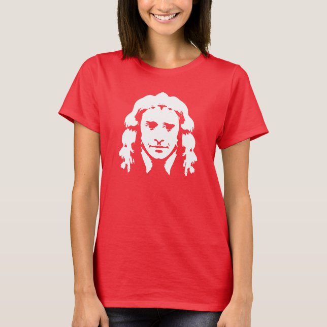 Camiseta Newton sorridente (roupa escuro) (Frente)