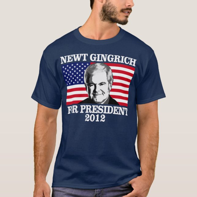 Camiseta Newy Gingrich para o presidente 2012 (Frente)