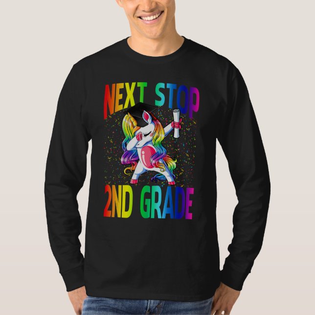 Camiseta Next Stop 2nd Grade Graduation Unicorn (Frente)