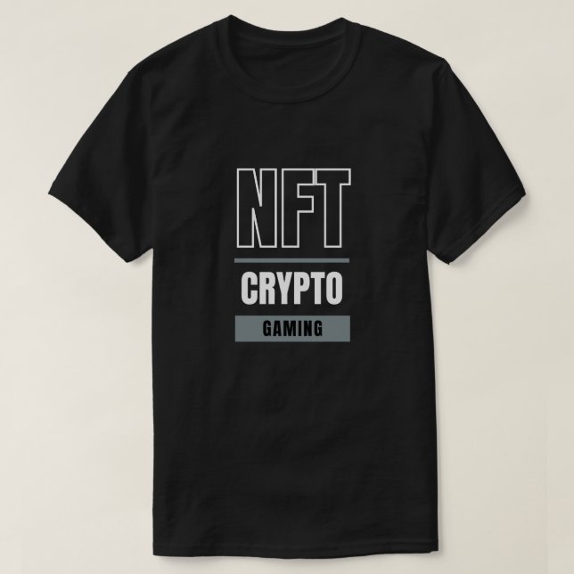Camiseta NFT Crypto Gaming T-Shirt Arte digital e Bloqueio (Frente do Design)
