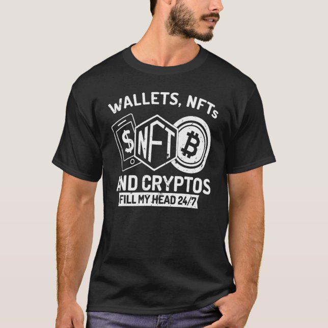 Camiseta Nfts De Carteira De Estilo De Vida E Cryptocurrenc (Frente)