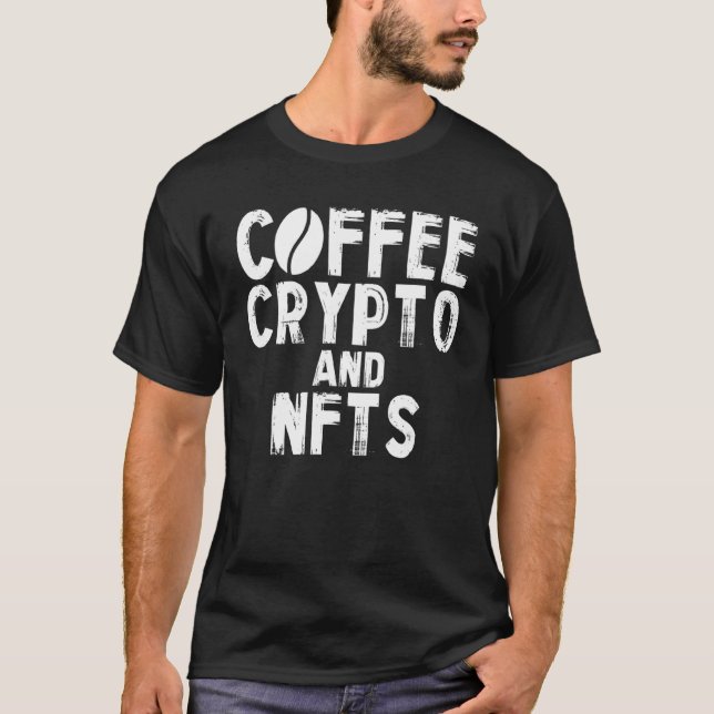 Camiseta Nfts De Token Não Fungível De Criptografia De Café (Frente)