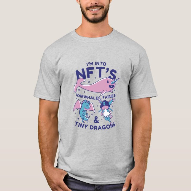Camiseta NFTs Engraçados Narwhale, Fada, T-shirt dos Pequen (Frente)