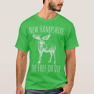 Camiseta Nh Live Free Ou Die Moose New Hampshire 1