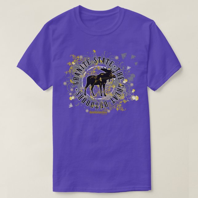Camiseta NH Moose Medallion Black and Yellow (Frente do Design)